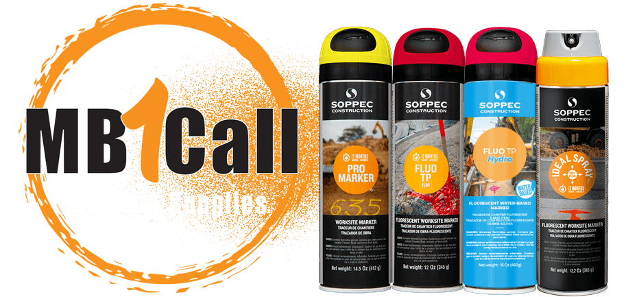 MB1Call marking supplies logo with Soppec paint cans
